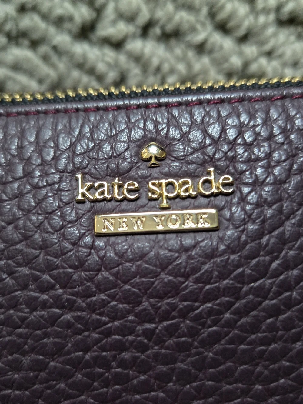 kate spade Plum Embellished Leather Pouch
